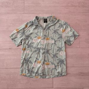 Corona Men's Resort Button Down Casual Shirt Beer Aloha Hawaiian Tropical Print